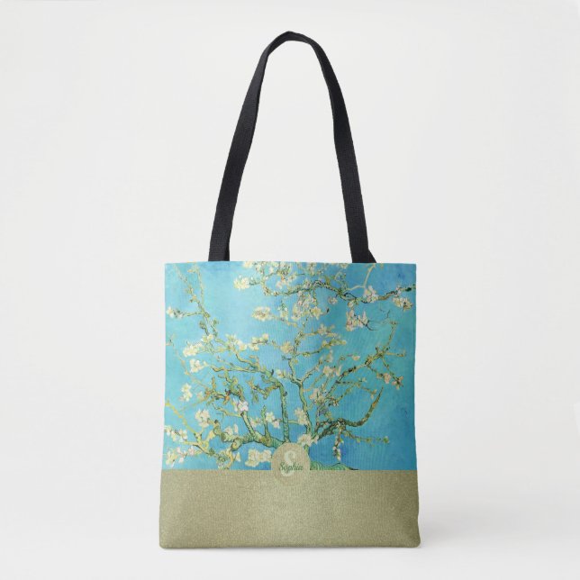 Bolsa Tote Ouro Van Gogh Almond Blossom Monograma (Frente)