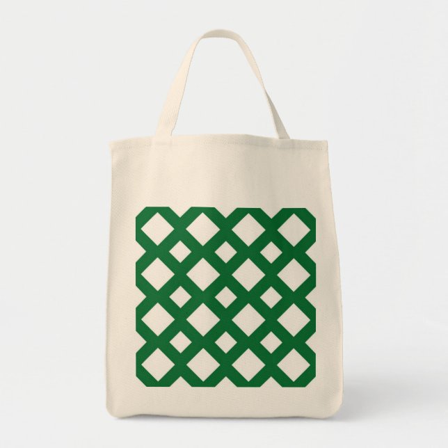 Bolsa Tote Ouros brancos em verde (Frente)
