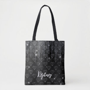 Bolsa Tote Ouros Luminosos Pretos de Luxo Monogramas