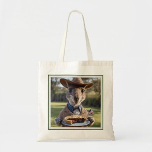 Bolsa Tote "Outback Delight: Um Canguru come carne Aussie
