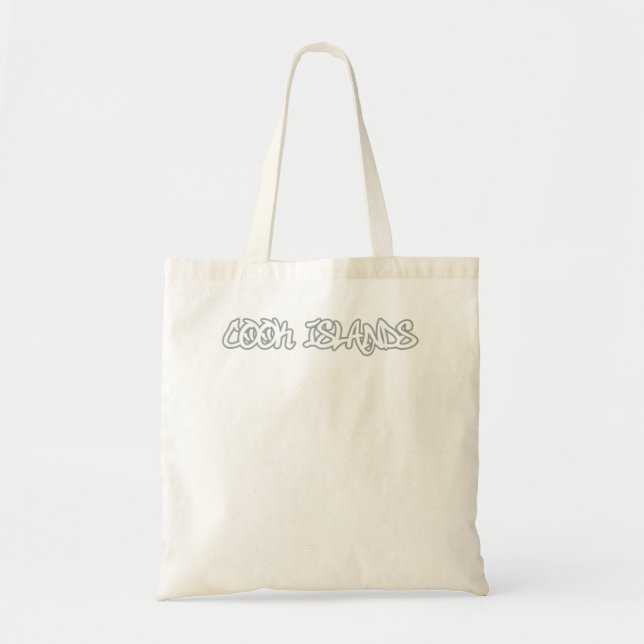 Bolsa Tote Outline de Grafite das Ilhas Cook (Frente)