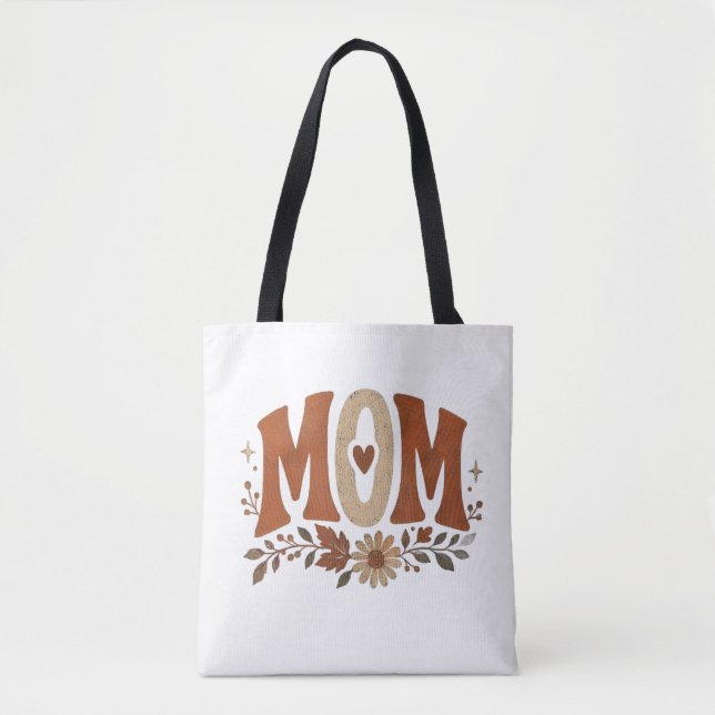 Bolsa Tote Outono Rústico Mãe Floral Amor Outonal (Frente)