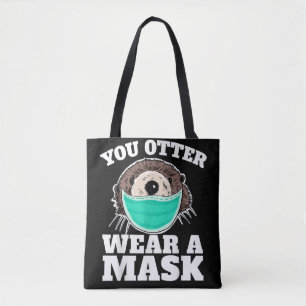 Bolsa Tote Outra Veste Máscara, divertida, Distância Social