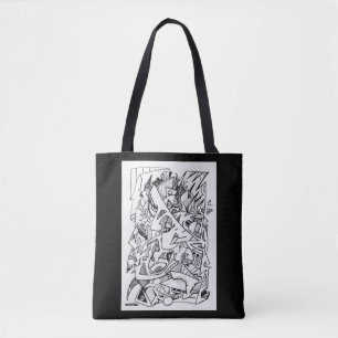 Bolsa Tote Outros planos aqui, desenho a tinta
