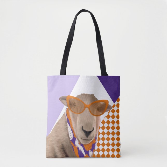 Bolsa Tote Ovelha Bonita Com Óculos (Frente)