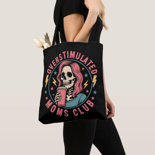 Bolsa Tote Overstimulado Clube do Mães Skull Mensagem Mãe Vid (Close Up)