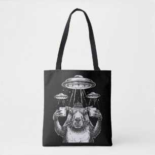 Bolsa Tote OVNIs estranhos Capybara UFOs Humor