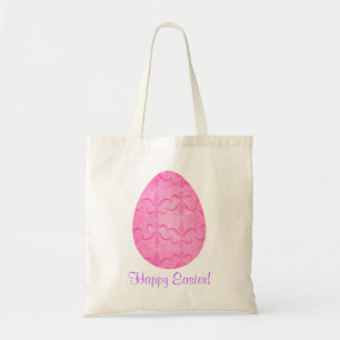 Bolsa Tote Ovo da páscoa cor-de-rosa bonito