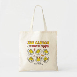 Bolsa Tote Ovo de Diabo Retro Six Pack Fitness Trocadilho Ovo