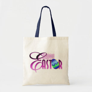 Bolsa Tote Ovo de felz pascoa roxo
