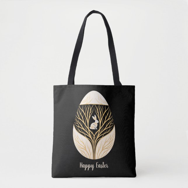 Bolsa Tote ovo de Páscoa decorativo (Frente)