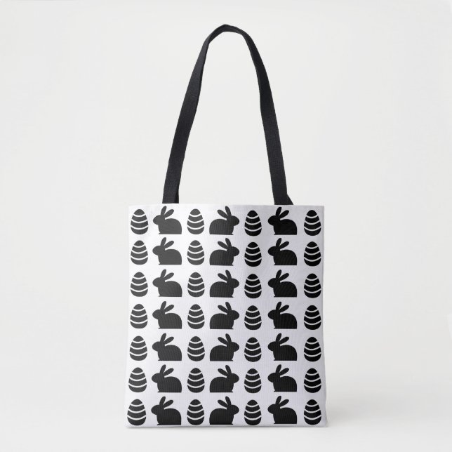 Bolsa Tote Ovos da Páscoa Coelho da Páscoa Feliz Páscoa Padrã (Frente)