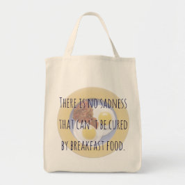 Bolsa Tote Ovos de Comida do café da manhã em Plate Funny Mot