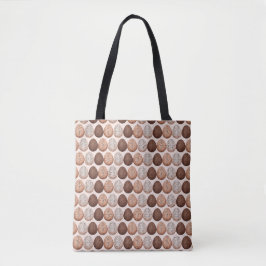 BOLSA TOTE OVOS DE PÁSCOA COM TONS DE MARROM E BEGE