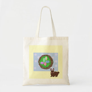 Bolsa Tote Ovos de Páscoa e um Pequeno Coelho