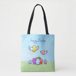Bolsa Tote Ovos de Páscoa Felizes Voando