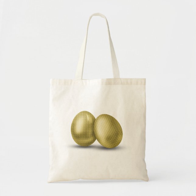 Bolsa Tote Ovos de Páscoa ouro (Frente)