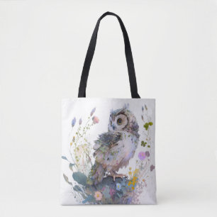 Bolsa Tote Owl Bird Retrait Animal Painting Willife Forest