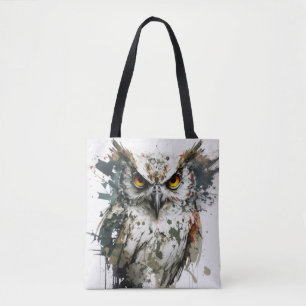 Bolsa Tote Owl Bird Retrait Animal Painting Willife Forest