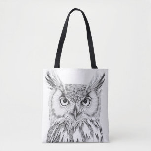 Bolsa Tote Owl Bird Wild Nature - Ilustração Animal