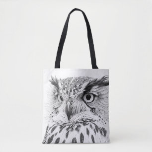 Bolsa Tote Owl Bird Wild Nature - Ilustração Animal