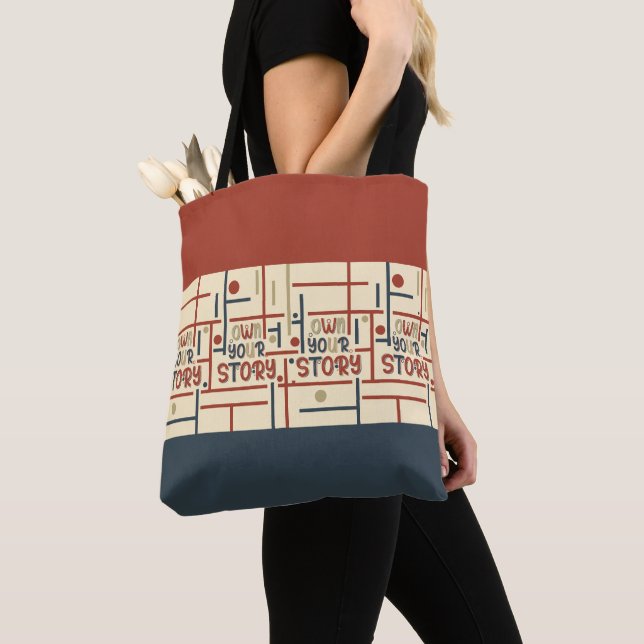 Bolsa Tote Own Your Story – Inspirational Typography Design (Close Up)