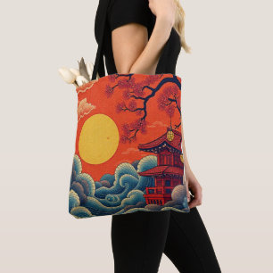 Bolsa Tote Pacífico Asiático inspirou Jaqueta de Denim