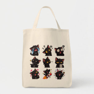 Bolsa Tote Pacote de Stickers de Reação Divertida de Gato Pre