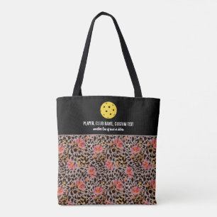 Bolsa Tote Paddle Personalizado De Pickleball De Rosa Cheetah