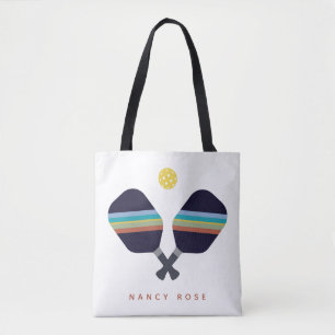 Bolsa Tote Paddles de Striping de Nome Personalizado do Pickl