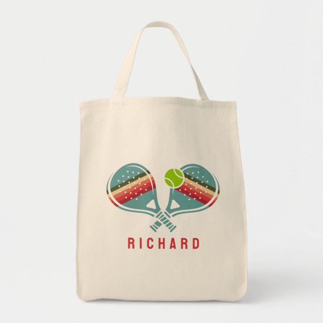 Bolsa Tote Paddles de Striping do grupo de picleball personal (Frente)