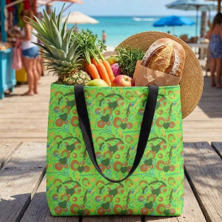 Bolsa Tote Padrão Abstrato de Rabiscos Pop em Cor Vibrante