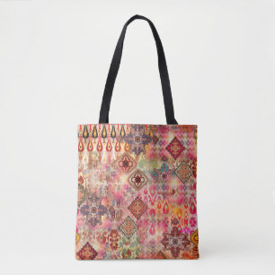 Bolsa Tote Padrão Abstrato digital étnico sem costura
