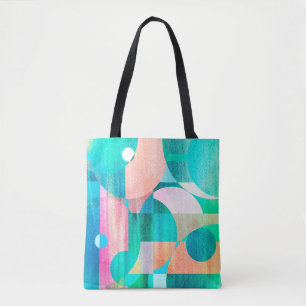 Bolsa Tote padrão abstrato geométrico brilhante invulgar