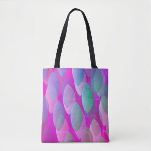 Bolsa Tote Padrão Abstrato Moderno Magenta Rosa Teal