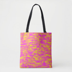 Bolsa Tote Padrão Abstrato Rosa Amarelo Laranja