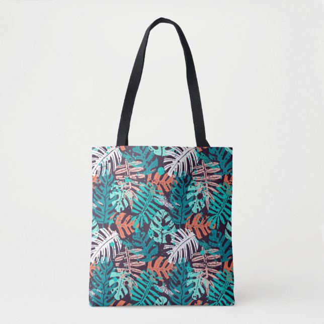 Bolsa Tote padrão abstrato sem descontinuidades das folhas tr (Frente)