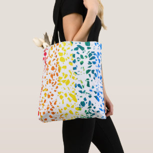 Bolsa Tote Padrão abstrato Terrazzo do arco-íris colorida d