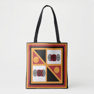 Bolsa Tote Padrão africano de geometria colorida tribal