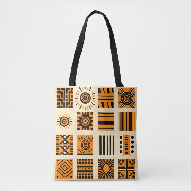 Bolsa Tote Padrão africano vibrante (Frente)