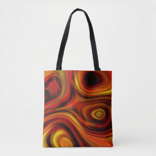 Bolsa Tote Padrão Alaranjado e Amarelo Intenso
