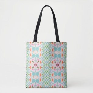 Bolsa Tote Padrão americano. Impressão Ikat sem problemas. Vi