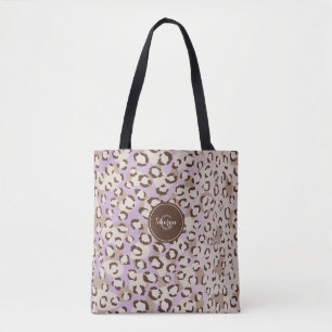 Bolsa Tote Padrão Animal de Impressão de Chita Roxo Persona