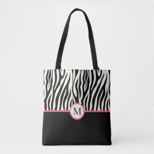Bolsa Tote Padrão Animal Safari Impresso da Zebra Moderna do