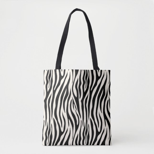 Bolsa Tote Padrão Animal Safari Impresso em Zebra na moda mod (Frente)