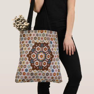 Bolsa Tote Padrão Antiquado de Coloração de Honeycomb - Ar