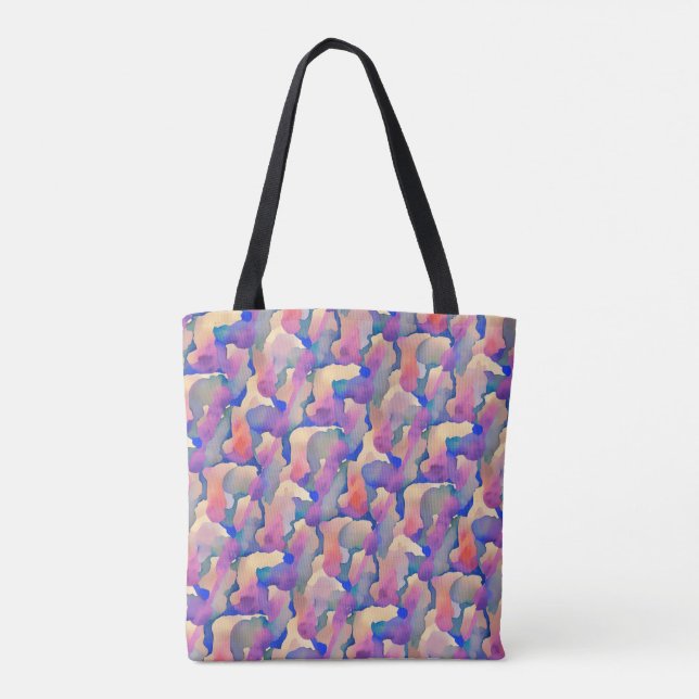 Bolsa Tote - Padrão Aquarela Multicolorida (Verso)