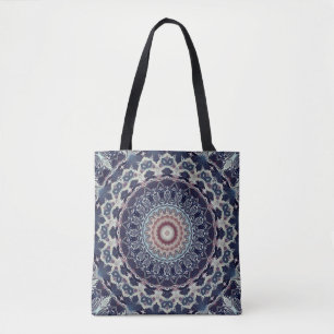Bolsa Tote Padrão arábico de mandala ornamental redonda sem c