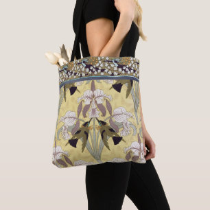 Bolsa Tote Padrão Art Nouveau de Orquídea Beija-flor Vintage
