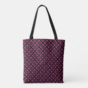 Bolsa Tote Padrão Black Daisy Diamond